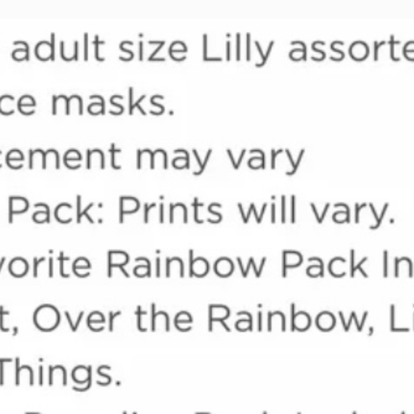 NWT Lilly Pulitzer Lilly’s Favorite Rainbow Pack 3 Masks Sealed Package Mermaids - Picture 4 of 4